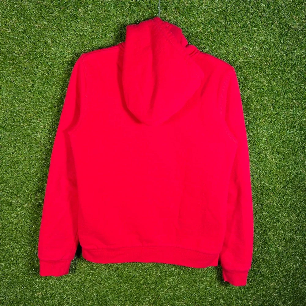 Lucky‎ Brand Girls Red Sherpa Lined Full Zip Hoodie Heart Graphic Size L 14/16